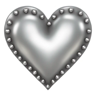 a hollow heart studded with silver sticker