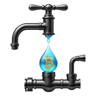 crypto currency symbol  named CryptoTap think more a tap or faucet  now add more about cryptocurrencyis sticker