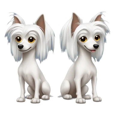 Chinese crested dog learning Japanese  sticker