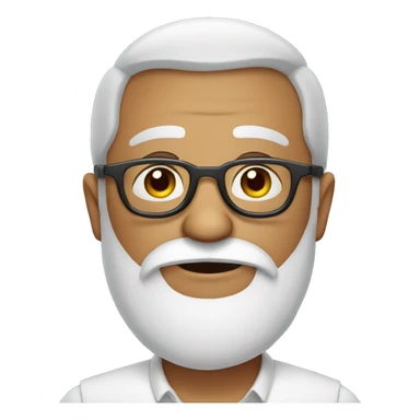 Indian white beard guy with round glasses wow emoji sticker