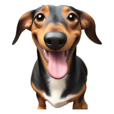 Happy wiener dog sticker