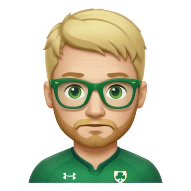 irish rugby player with blond stubble and green glasses sticker
