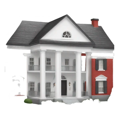 White House with red roof and grey windows sticker