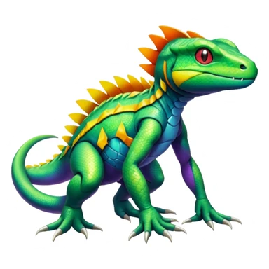 Genesect-lizard-Salandit-Treecko-Kecleon-Fakémon-Pokémon-hybrid-creature (full body)  sticker