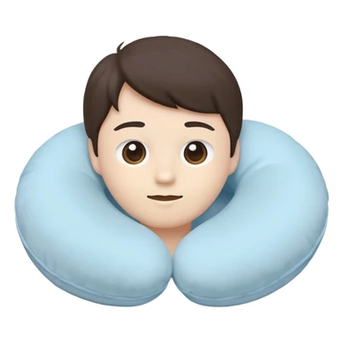 Travel neck pillow in a single light pastel blue color sticker