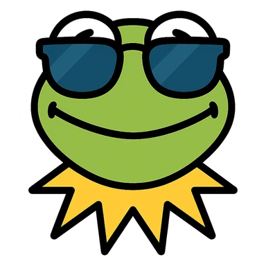 Kermit the Frog wearing super cool sunglasses sticker