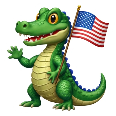 Gator with American flag sticker