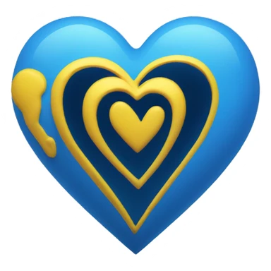 Blue yellow heart sticker
