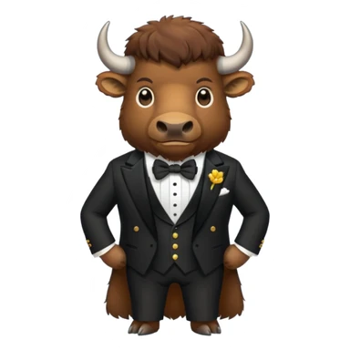 Bison in tuxedo sticker