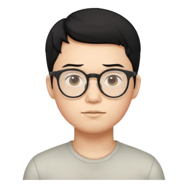 Asian, black hair, glasses, fully naked, Nude man, penis, testicles, boyish, ass sticking out, asshole, butthole, no muscles sticker
