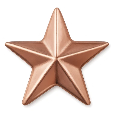 small star with a metallic rose gold finish, glamorous and stylish sticker