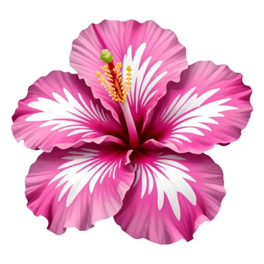 pink and white hibiscus sticker
