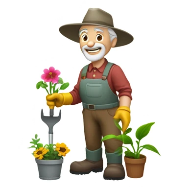 grandfather gardener sticker