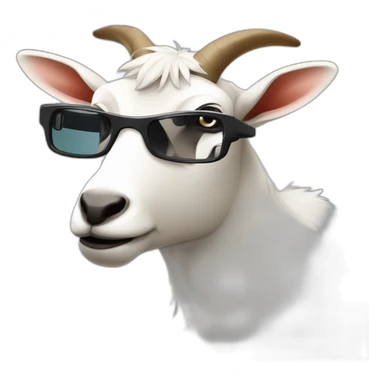 Cara de cabra con lentes de sol sacando la lengua sticker