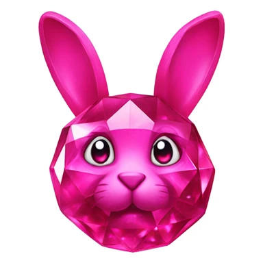 crystal pink rabbit made out of ruby-gems sticker