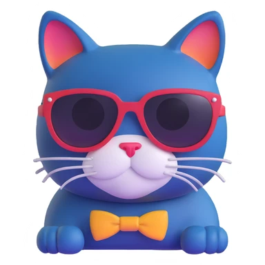 cool cat wearing sunglasses sticker