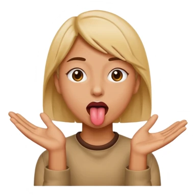 Tongue sticking out with hands to the side  sticker
