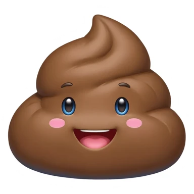 blue kawaii poop sticker