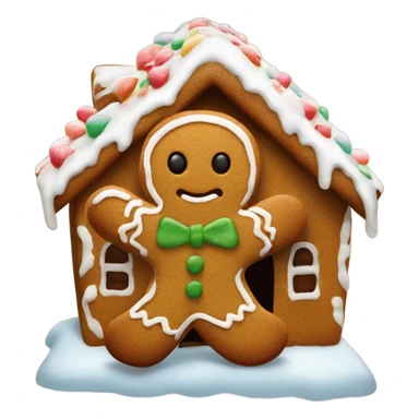 Gingerbread man in ginger bread house  sticker