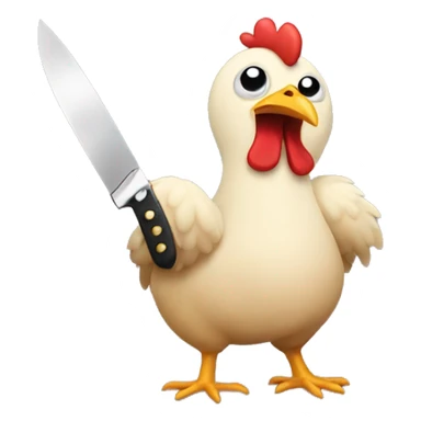 A chicken with a knife  sticker
