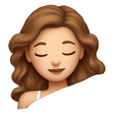 White girl with brown hair sleeping with pink blanket sticker