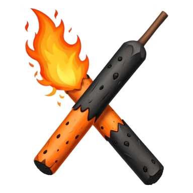wood fire stick  sticker