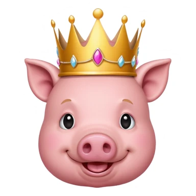 un cochon avec une couronne  sticker