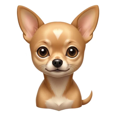 Cinematic Noble Fawn Short Haired Chihuahua Portrait Emoji, Poised and regal, with a compact, muscular build and a sleek, well-groomed fawn coat, deep-set soulful dark eyes, Simplified yet sharp and sophisticated features, highly detailed, glowing with a soft, dignified glow, high shine, intelligent and loyal, stylized with an air of strength, focused and attentive, soft glowing outline, capturing the essence of a watchful and confident guardian, so majestic it feels as though it could step out of the screen with effortless authority! sticker