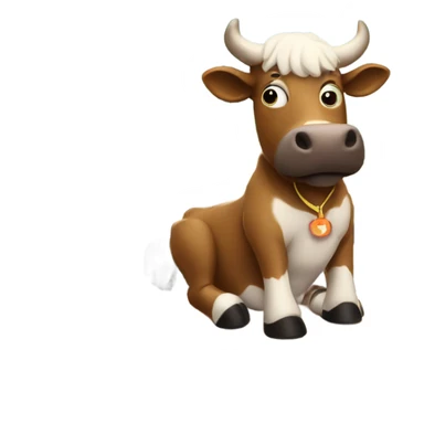bull learning in a classroom sticker