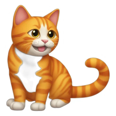 Orange Cat sticking out his tong  sticker