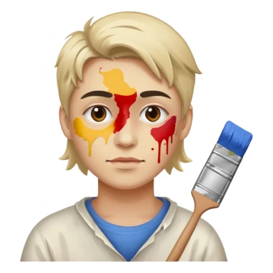 Painter with Paint Stained Face sticker