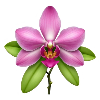 green and pink orchid sticker