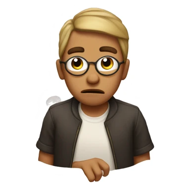 Emoji pouting with finger peace signs  sticker