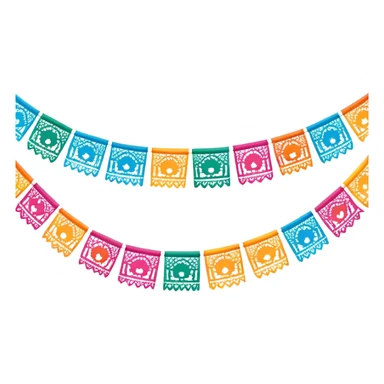 festive one garland of colorful mexican papel picado sticker