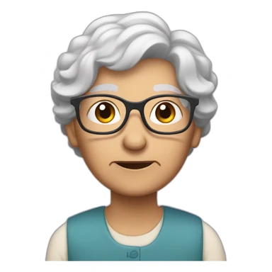 Granny with grandfather asked question sticker