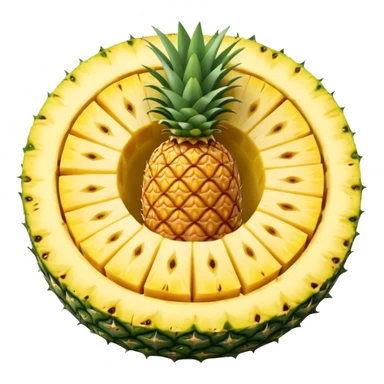 pineapple slice circular no leaves, not hollow sticker