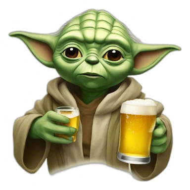 yoda who drink a beer sticker