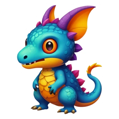 Randomly-colored dark colorful Fakémon-creature sticker