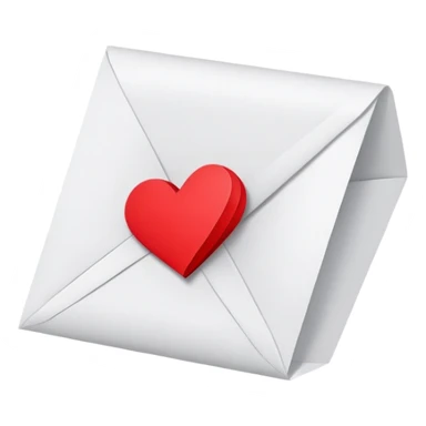 I miss you letter note with heart  sticker