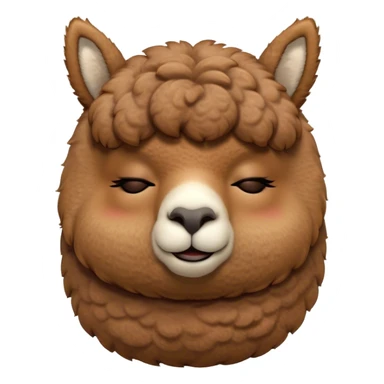 Meme-Worthy Cute Sleeping Brown Alpaca Portrait Emoji, Head resting peacefully with a contented smile, showcasing a delightfully sturdy build and a luxuriously soft brown fleece, eyes shut in a serene nap, Simplified yet hilariously adorable features, highly detailed, glowing with a soft, drowsy light, high shine, relaxed and utterly lovable, stylized with an air of playful laziness, bright and heartwarming, soft glowing outline, capturing the essence of a comically sleepy alpaca, so meme-worthy it feels like it could instantly become the next viral sensation of adorable slumber! sticker