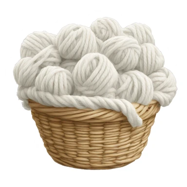 Basket of white wool yarn sticker