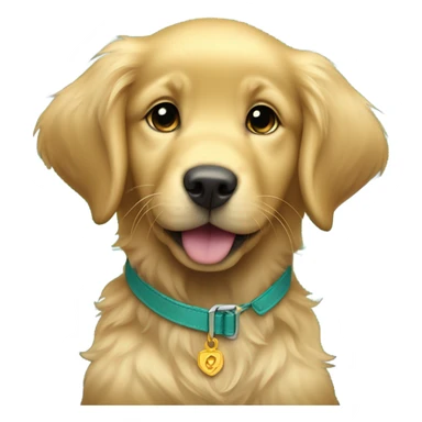 Female golden retriever puppy wearing a teal collar  sticker