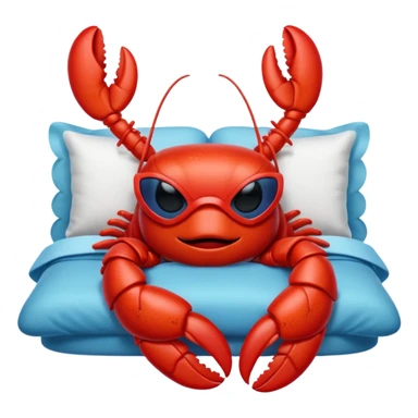 cute lobster wearing a sleeping mask sticker