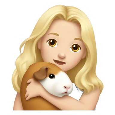 Blonde Woman hugging a guineapig sticker