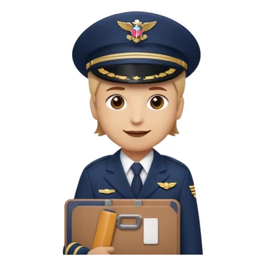 Slack-style emoji of a pilot wearing a navy captain hat holding a board with WIP on it sticker