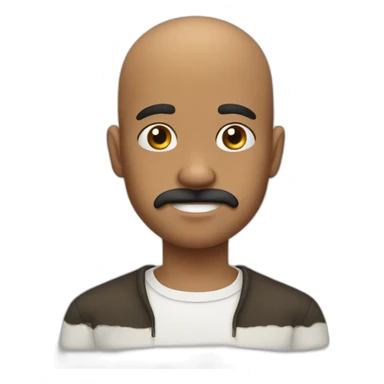 Bald-boy-moustache-scar-cheek sticker