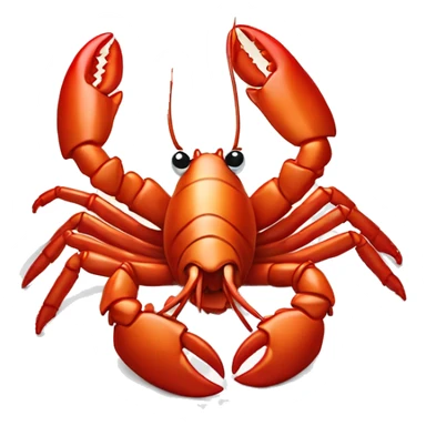 cooked red lobster served on a plate, with a focus on its claws and tail, vibrant and appetizing.” sticker
