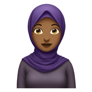 Girl in hijab with a eggplant sticker