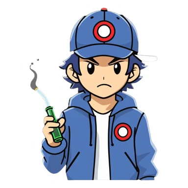 21 yo Handsome Ash Ketchum using a bong sticker