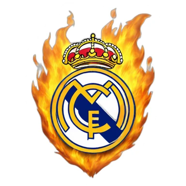 Escudo Real Madrid fuego sticker